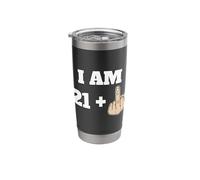 I Am 21 + 1 Sarcastic Funny 22nd Birthday Turning 22 Stainless Steel Insulated Tumbler