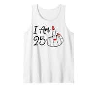 I Am 25 Plus 1 Middle Finger 26th Women Birthday Ring Heart Tank Top