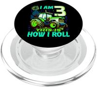 I Am 3 This is How I Roll Two Years Old Tractor 3rd Birthday PopSockets PopGrip for MagSafe
