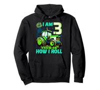 I Am 3 This is How I Roll Two Years Old Tractor 3rd Birthday Pullover Hoodie