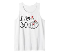 I Am 30 Plus 1 Middle Finger 31st Women Birthday Ring Heart Tank Top