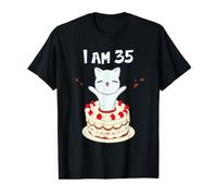 I am 35! Cute cat/Kitten with Birthday Cake Value Graphic T-Shirt