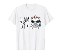 I Am 39 Plus 1 Middle Finger Unicorn 40. Birthday T-Shirt
