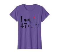 I Am 47 Plus 1 Middle Finger Funny 48th Birthday Women T-Shirt