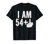 I Am 54 Plus Middle Finger Shirt Men Women 55th Birthday T-Shirt
