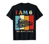 I Am 6 This is How I Roll Train 6th Bday Six Year Old Boys T-Shirt