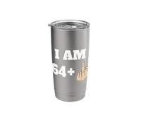 I Am 64 + 1 Sarcastic Funny 65th Birthday Turning 65 Stainless Steel Insulated Tumbler