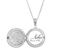 I am 66 years old Age Elderly Locket Necklace Hold Picture Jewelry Birthday Gift