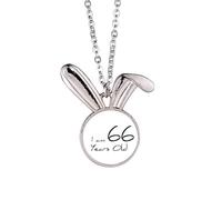 I am 66 years old Age Elderly Rabbit Necklace Pendant Bunny Animal Jewelry Gift