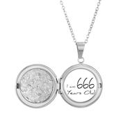 I am 666 years old Age Elderly Locket Necklace Hold Picture Jewelry Birthday Gift