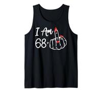 I Am 68 Plus 1 Middle Finger 69th Women Birthday Ring Heart Tank Top