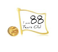 I am 88 years old Age Elderly Golden Metal Flag Lapel Pin Badge