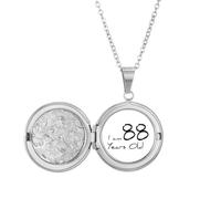 I am 88 years old Age Elderly Locket Necklace Hold Picture Jewelry Birthday Gift