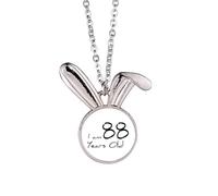 I am 88 years old Age Elderly Rabbit Necklace Pendant Bunny Animal Jewelry Gift