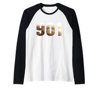 I am 901 - Memphis Tennessee Area Code - Historical Bridge Raglan Baseball Tee