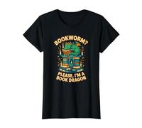 I am a Book Dragon not a Bookworm who Loves Reading lore Value Graphic T-Shirt, Women, Black, L