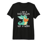 I Am A Book Dragon Reading Teacher Bookaholic Books Reader Premium T-Shirt