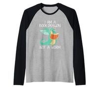 I Am A Book Dragon Reading Teacher Bookaholic Books Reader Raglan Baseball Tee