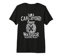 I Am A Carcinoid Cancer Warrior Zebra Ribbon Premium T-Shirt