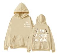 I AM A CHILD OF GOD Christian Hoodies for Women UK Oversized Jesus Hoodie for Women Plus Sized Sweatshirts for Women Long Sleeve Womens Pullover With Pocket 2025 New