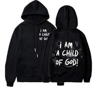 I AM A CHILD OF GOD Christian Hoodies for Women UK Oversized Jesus Hoodie for Women Plus Sized Sweatshirts Long Sleeve Womens Pullover With Pocket 2025 New