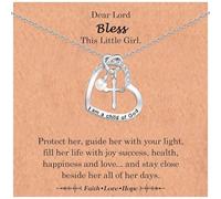 I Am a Child of God Cross Necklace Gifts for Girls Baptism First Communion Confirmation Easter Basket Stuffers Teen Girl Gifts Trendy Stuff Birthday Christmas Valentines Jewelry Gifts for Little