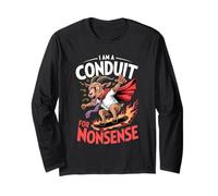 I Am A Conduit For Nonsense Funny Goat Family Long Sleeve T-Shirt