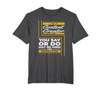 I Am A Content Creator | Inspiration Influencer | Blogger T-Shirt, Men's Big and Tall, Dark Heather Grey, 5X Tall
