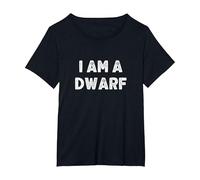 I Am A Dwarf Halloween I'm Simple Costume Easy T-Shirt, Women's Plus, Black, 6X