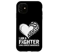 I Am A Fighter Lung Cancer Awareness Heart Case for iPhone 11