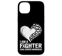 I Am A Fighter Lung Cancer Awareness Heart Case for iPhone 14 Plus
