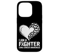 I Am A Fighter Lung Cancer Awareness Heart Case for iPhone 14 Pro
