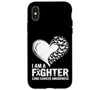 I Am A Fighter Lung Cancer Awareness Heart Case for iPhone X/XS