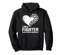 I Am A Fighter Lung Cancer Awareness Heart Pullover Hoodie