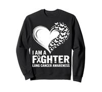 I Am A Fighter Lung Cancer Awareness Heart Sweatshirt