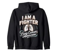 I Am A Fighter Lung Cancer Awareness Hero Zip Hoodie