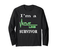 I Am A Flat Line Cardiac Arrest Survivor Heartbeat Flatline Long Sleeve T-Shirt