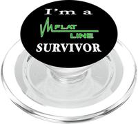 I Am A Flat Line Cardiac Arrest Survivor Heartbeat Flatline PopSockets PopGrip for MagSafe