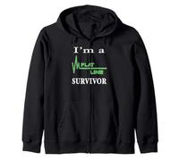 I Am A Flat Line Cardiac Arrest Survivor Heartbeat Flatline Zip Hoodie