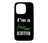 I Am A Flat Line Survivor Heartbeat Heart Rhythm Design Case for iPhone 15 Pro