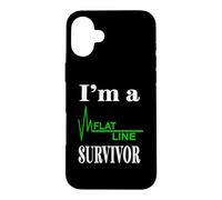 I Am A Flat Line Survivor Heartbeat Heart Rhythm Design Case for iPhone 16 Plus