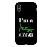 I Am A Flat Line Survivor Heartbeat Heart Rhythm Design Case for iPhone X/XS