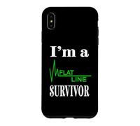 I Am A Flat Line Survivor Heartbeat Heart Rhythm Design Case for iPhone XS Max
