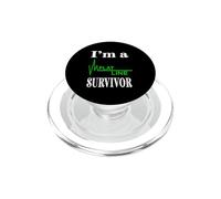 I Am A Flat Line Survivor Heartbeat Heart Rhythm Design PopSockets PopGrip for MagSafe