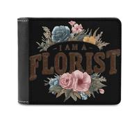 I Am A Florist Men's Leather Wallet Bifold Purse Card Holder Slim Money Clip Single-Sided Print