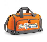 I Am A Genius. What's Your Superpower? Great Gift for Christmas, Birthdays, and Any Special Day, Holdall Shoulder Bag. (Orange)