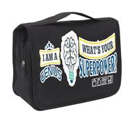 I Am A Genius. What's Your Superpower? Great Gift for Christmas, Birthdays, and Any Special Day, Men Portable Storage Bag, Hanging Toiletry Bag. (Black)