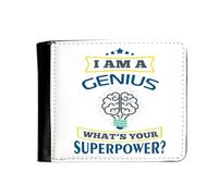 I Am A Genius. What's Your Superpower? Great Gift for Christmas, Birthdays, and Any Special Day, Men's PU Leather Wallet for Boys/Men Birthday Stocking Filler.