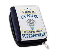 I Am A Genius. What's Your Superpower? Great Gift for Christmas, Birthdays, and Any Special Day, Women’s Denim Coin Wallet.