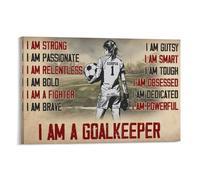 I Am A Goalkeeper Personalized Goalkeeper Girl Poster Customized Gift for Soccer Lovers, Custom Name Sports Inspirational Wall Art 08x12inch(20x30cm)